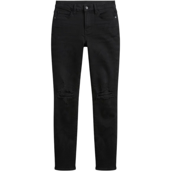 VERVET BY FLYING MONKEY Denim - VERVET by Flying Monkey Black High Rise Cropped Straight Distressed Jeans 24